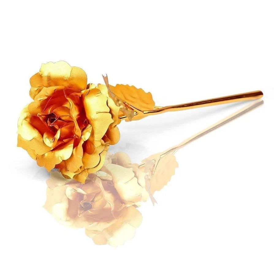 Lavanaya Silver 22K Gold Rose 25 Cm with Red Velvet Box
